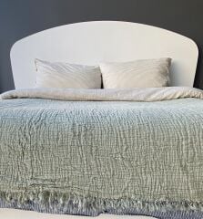 TRUYTOWEL %100 PAMUK 4 KATLI ÇAĞLA YEŞİLİ YATAK ÖRTÜSÜ PİKE