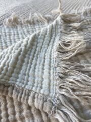 TRUYTOWEL %100 PAMUK 4 KATLI ÇAĞLA YEŞİLİ YATAK ÖRTÜSÜ PİKE