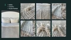 TRUYTOWEL %100 PAMUK 4 KATLI ÇAĞLA YEŞİLİ YATAK ÖRTÜSÜ PİKE