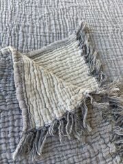 TRUYTOWEL %100 PAMUK 4 KATLI ANTRASİT GRİ YATAK ÖRTÜSÜ PİKE