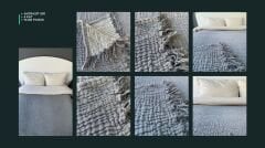 TRUYTOWEL %100 PAMUK 4 KATLI ANTRASİT GRİ YATAK ÖRTÜSÜ PİKE