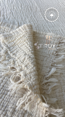 %100 PAMUKLU TEK KİŞİLİK MÜSLİN PİKE İVORY