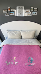 %100 PAMUKLU MÜSLİN PİKE BATTAL BOY 8 RENK 260x230 - FUSYA