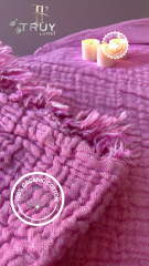 %100 PAMUKLU MÜSLİN PİKE BATTAL BOY 8 RENK 260x230 - FUSYA