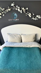 %100 PAMUKLU MÜSLİN PİKE BATTAL BOY 8 RENK 260x230 - TURKUAZ