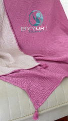 %100 PAMUK MÜSLİN TV BATTANİYESİ FUŞYA