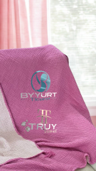 %100 PAMUK MÜSLİN TV BATTANİYESİ FUŞYA