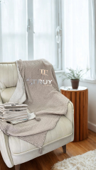 %100 PAMUK MÜSLİN TV BATTANİYESİ EKRU