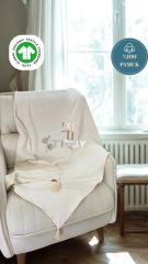 %100 PAMUK MÜSLİN PLAJ HAVLUSU İVORY