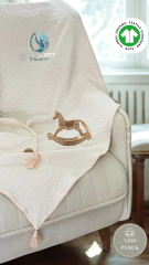 %100 PAMUK MÜSLİN BEBEK ÖRTÜSÜ İVORY