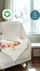 %100 PAMUK MÜSLİN BEBEK ÖRTÜSÜ İVORY