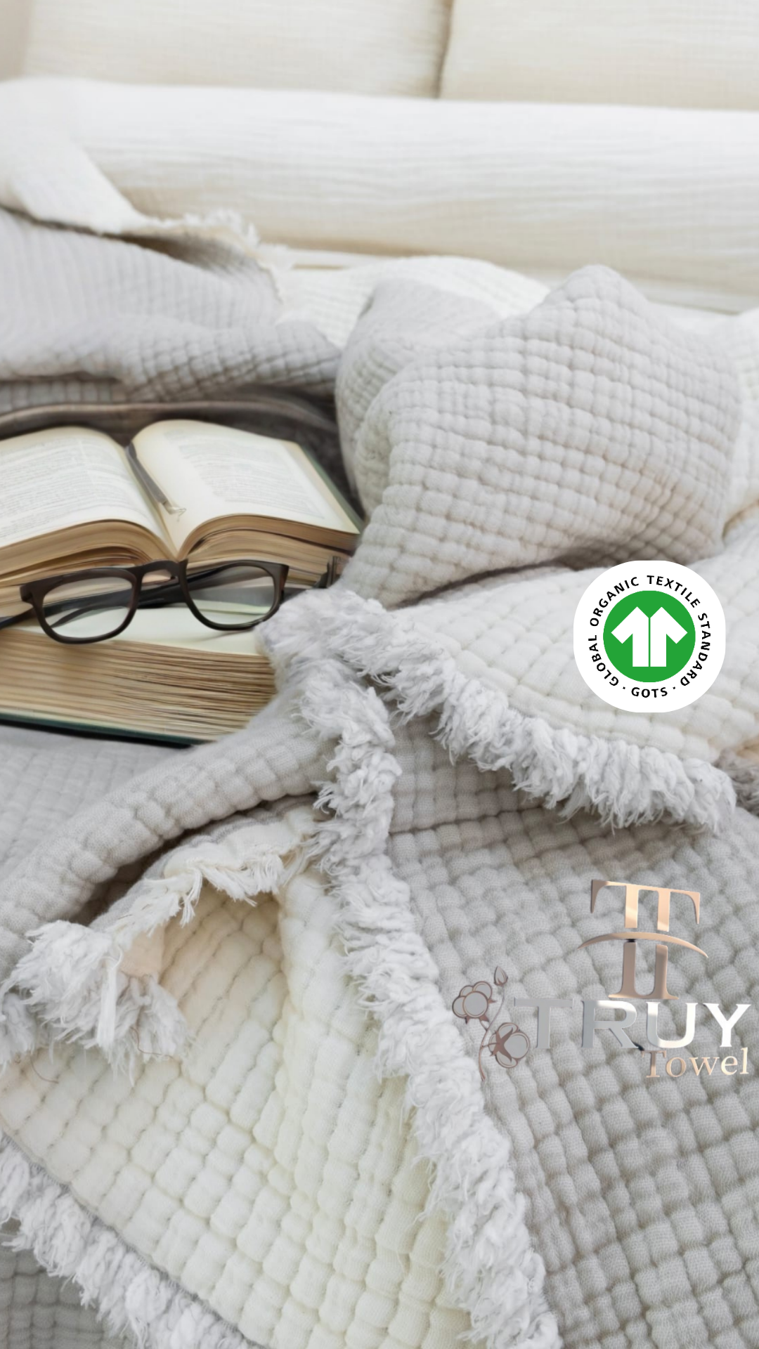 %100 PAMUK MÜSLİN TEK KİŞİLİK YORGAN İVORY