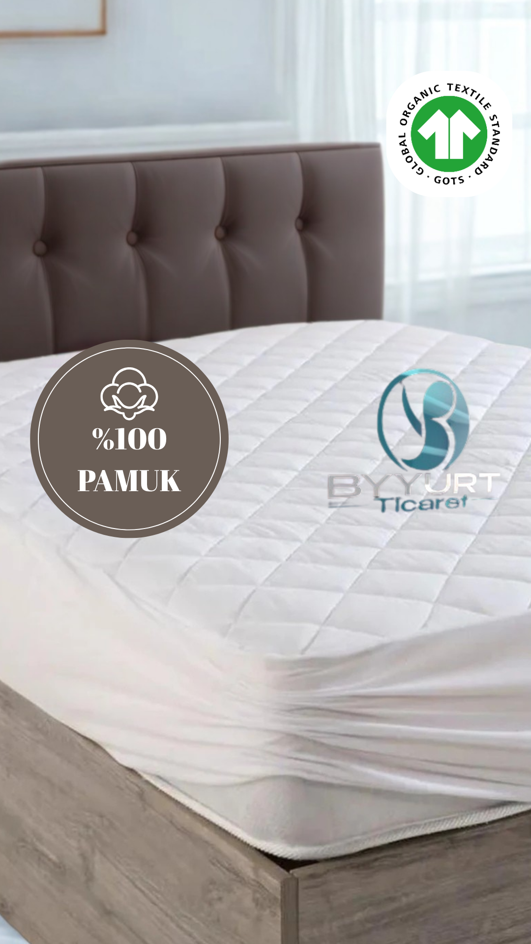 %100 PAMUK TEK KİŞİLİK YASTIK KORUYUCU ALEZ BEYAZ
