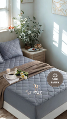 %100 PAMUK  ÇİFT KİŞİLİK YATAK KORUYUCU ANTRASİT GRİ