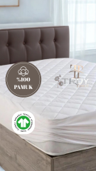 %100 PAMUK ÇİFT KİŞİLİK YATAK ALEZİ BEYAZ