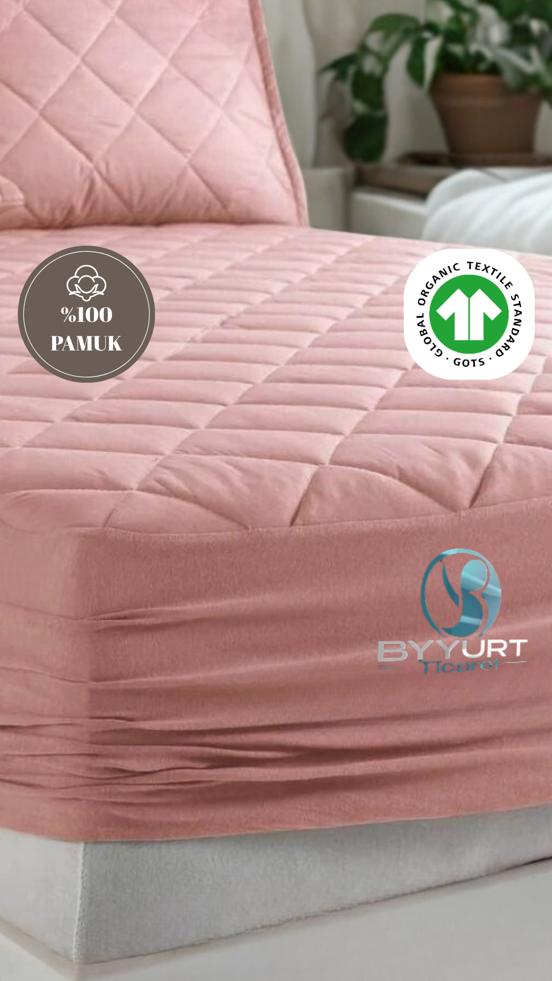 %100 PAMUK ÇİFT KİŞLİLK YATAK KORUYUCU PUDRA