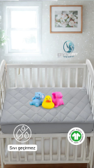 SIVI GEÇİRMEZ BEBEK YATAK ALEZİ ANTRASİT GRİ