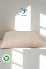 %100 Pamuk Müslin Yastık Kılıfı EKRU